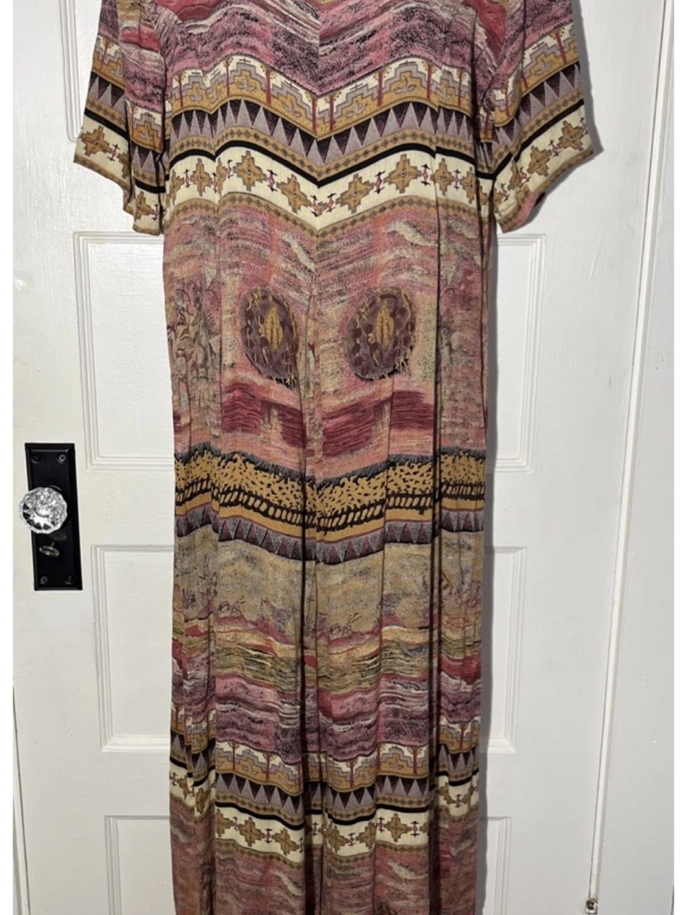 Women’s Jumpsuit Size Large Casual Studio Vintage Wide Leg Tribal Print Boho